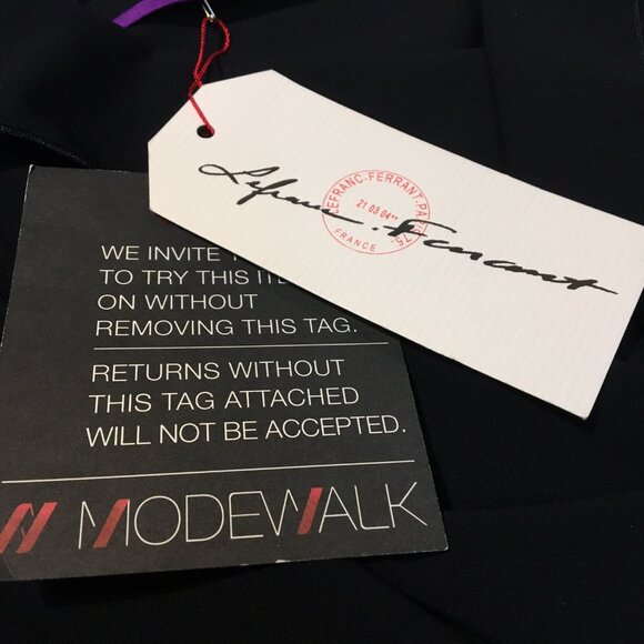 Sophisticated navy wool French couture dress, FR38, NWT - Picture 11 of 12